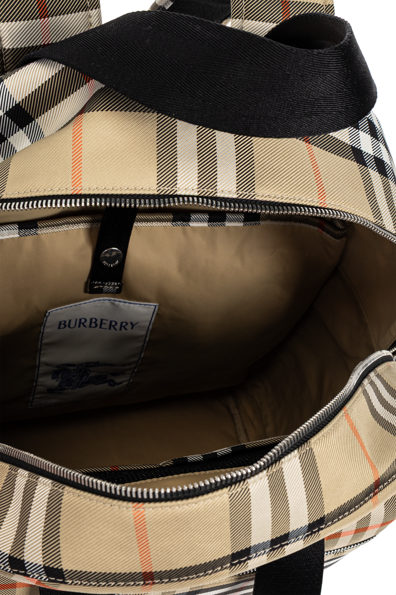 Check Nylon Backpack in Sand - Children | Burberry® Official